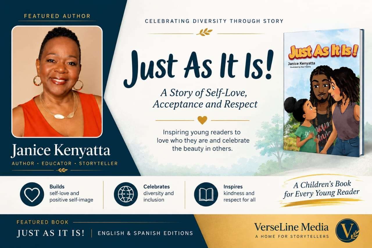 Featured author panel for Janice Kenyatta and her children's picture book Just As It Is!