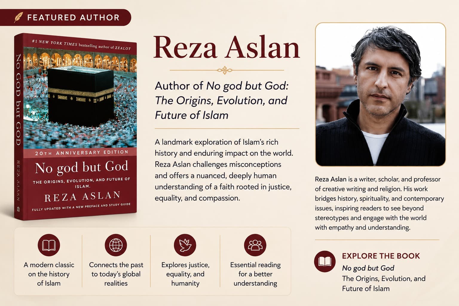 Featured author panel for Reza Aslan and No god but God: The Origins, Evolution, and Future of Islam